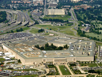 Arial photo of the Pentagon. 