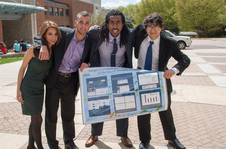 Students celebrate their presentation at West Point