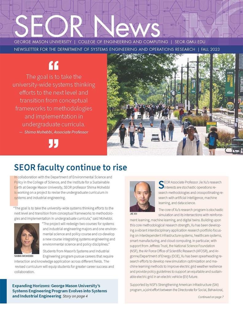Cover image of the SEOR fall 2023 newsletter